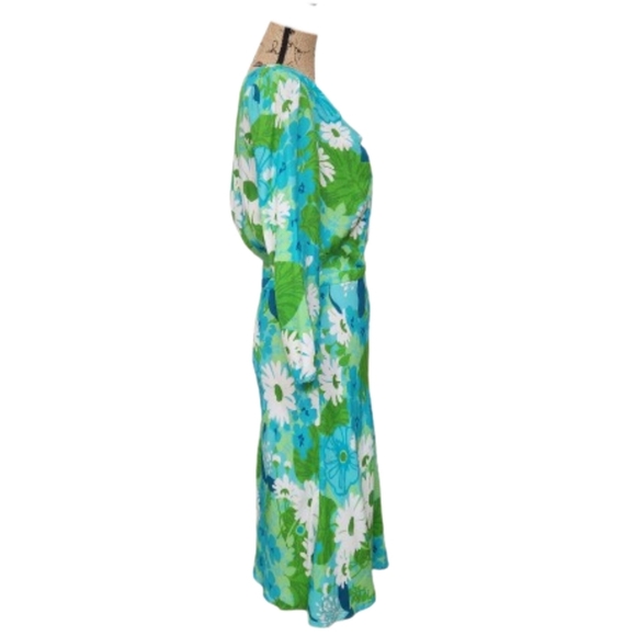 Michael Kors Collection Floral Crepe-Sablé Dress, Teal, Green, Womens 8 NWT - Picture 4 of 10